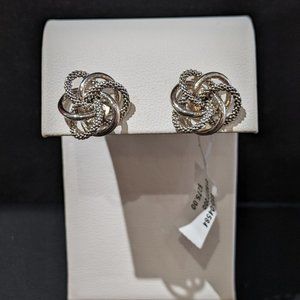 LAGOS Large Silver Love Knot Stud Earrings